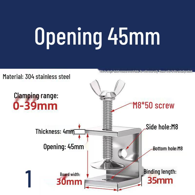 304 Stainless Steel Hand-Tightened U-Type/C-Type Pipe Clamp Fixture