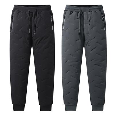 Men's Thermal Fleece Large Size Sweatpants Plush Thickening Cotton-padded Trousers Casual Pants
