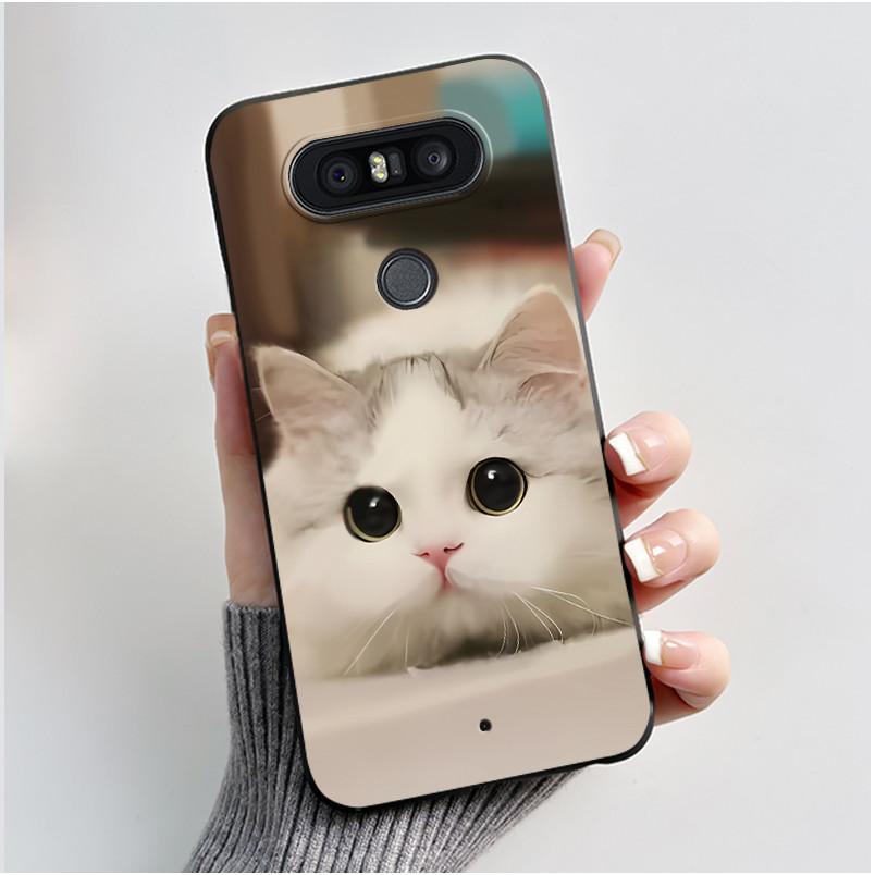 Casing For LG Q8 2017 Soft Case H970 Aesthetic Fashion Cute Cat Phone Back Cover For LG Q8 Q 8 LGQ8 Shockproof Silicone Bumper