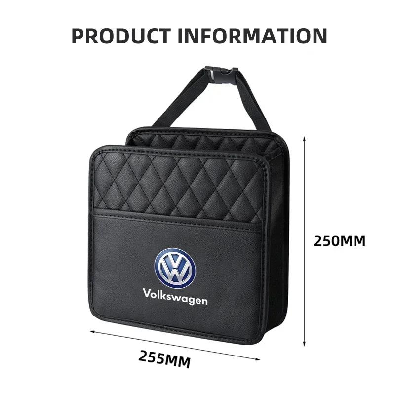 For VOLKSWAGEN VW New Jetta VW For Volkswagen New Car Backseat Luxury Leather Storage Bags Hanging Organizer Box Car Accessorie