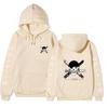 Anime Roronoa Zoro Hoodie, One Piece Pirate Skull Logo Graphic Print Pullover Sweatshirt Long Sleeve Streetwear for Men Women
