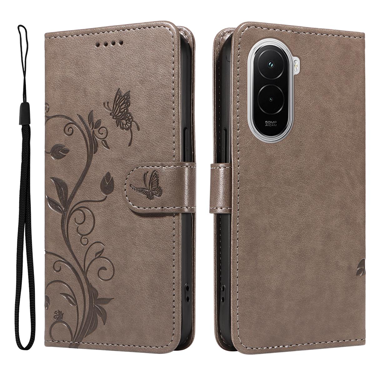 

Для Xiaomi Poco M7 4G (169мм) Чохли з ПУ шкіри з квітковим візерунком, гаманець-підставка, чохол для телефону з ремінцем