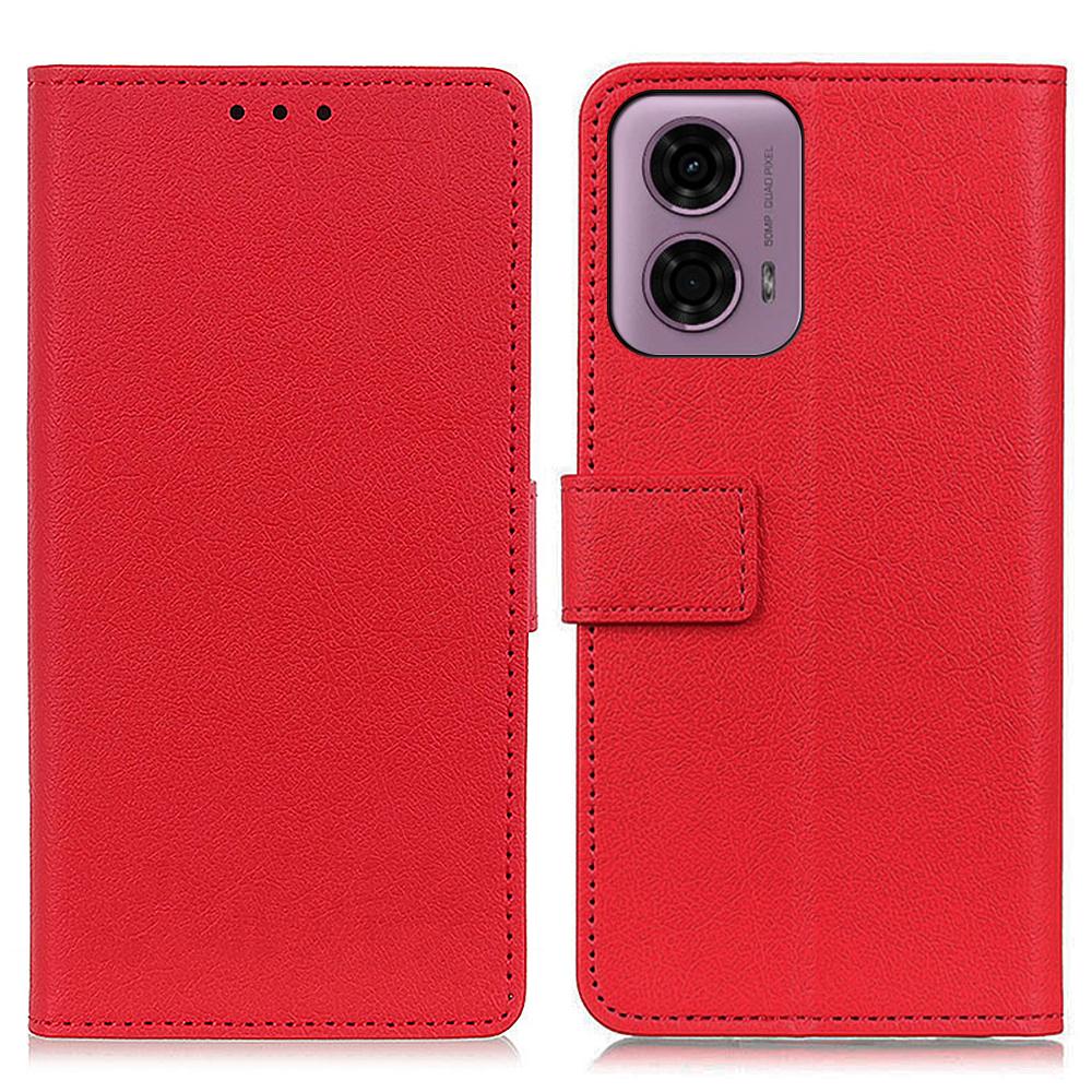 

For Motorola Moto G24 4G/G04 4G Phone Case Anti-Scratch PU Leather Phone Stand Cover B