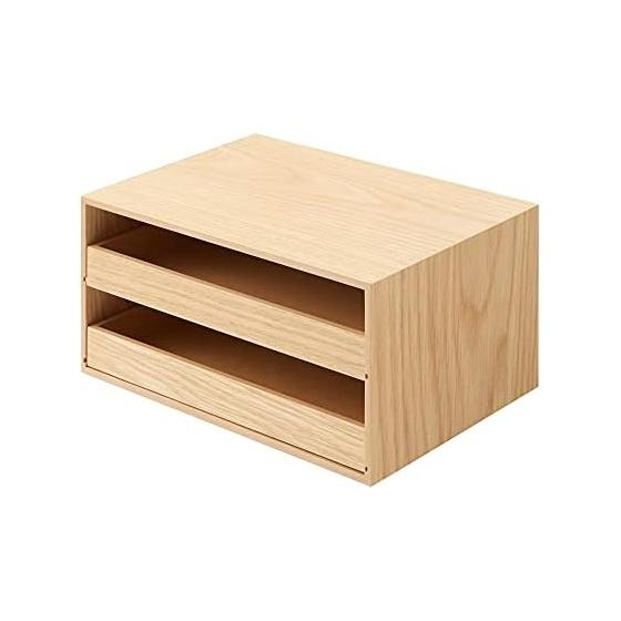MUJI Деревянный поднос-органайзер с 2 ящиками Прибл.. Ширина 25,2 x Глубина 17 x Высота 12,6 см 44310229