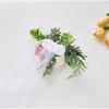 Wedding Aisle Decorations Chair Back Flower Decorations Artificial Flower with Long Ribbon for Ceremony Wedding Party