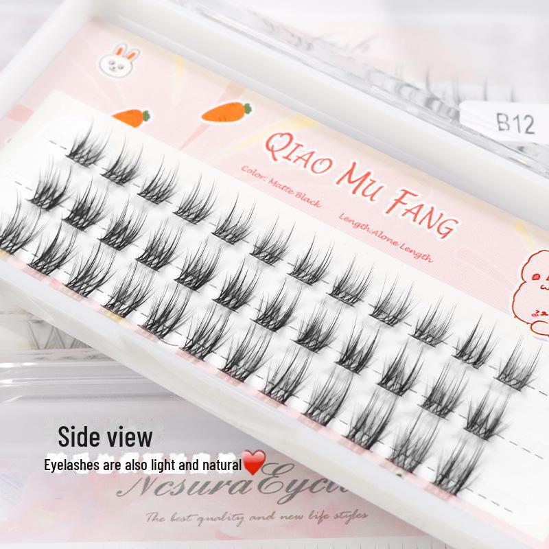 Feather Fan Style False Eyelashes - Lazy Series: Natural, Easy To Apply, Perfect for Novice Thai Makeup.
