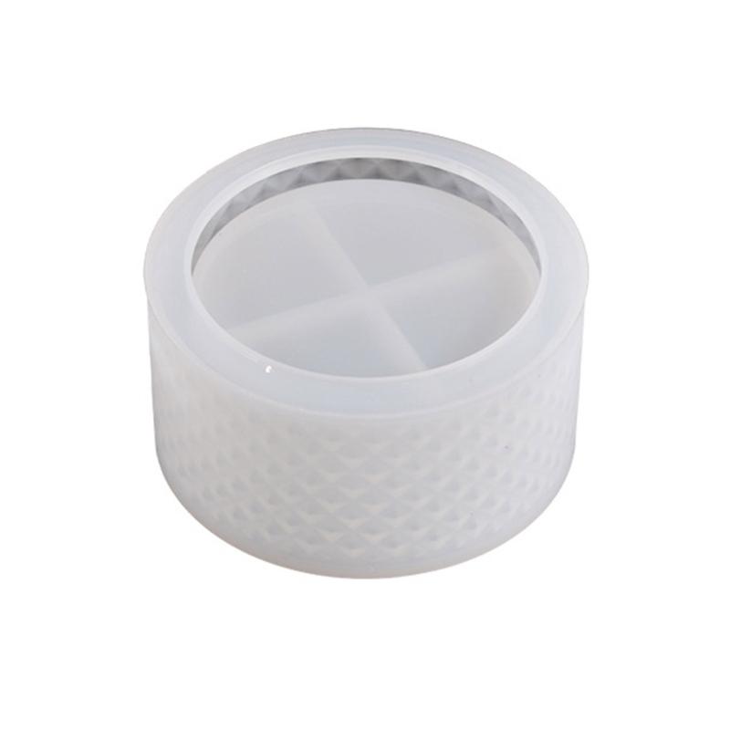 

Resin Jar Silicone Molds with Lid Rhombic Striped Jewelry Box Silicone Molds for Candle Cup Jewelry Box Home Decoration 1