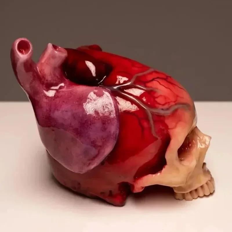 Skull Heart Desktop Decoration Halloween Party Decoration Fairy Tale Skull Craft Ornament Home Accessories Figurines