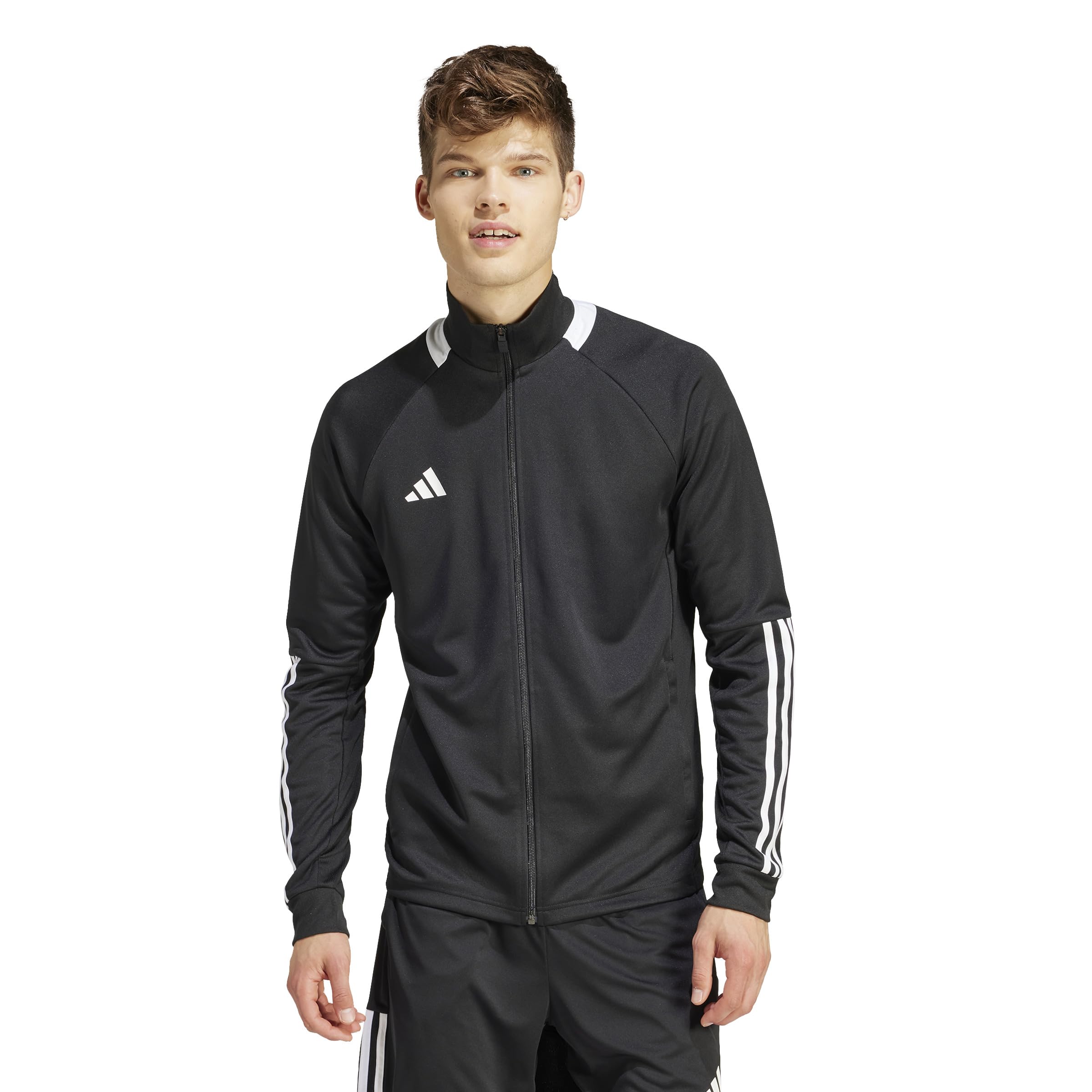 

Adidas Sereno Aero Женская приталенная спортивная куртка KNA80 Размер 2XL Мужская Черный/Белый 3 полоски (IR9746)