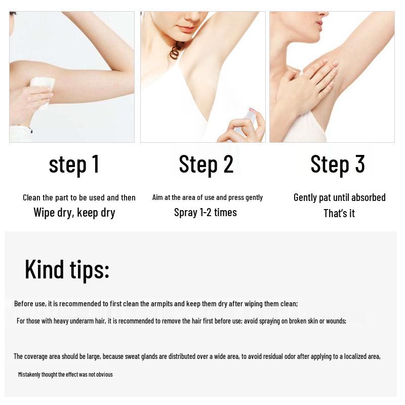 Dede Weifu 30ml Long-Lasting Underarm Deodorant and Odor Remover Spray