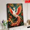 Kit de Peinture Phoenix Art Perle DIY Broderie Strass Cristal 5D pour Décoration Murale Chambre Salon Artisanat Fait Main