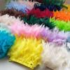 Turkey Feather Material Feather Fringe Ribbon 1 Meter Length Fluffy Feather Trim  Dance Costume