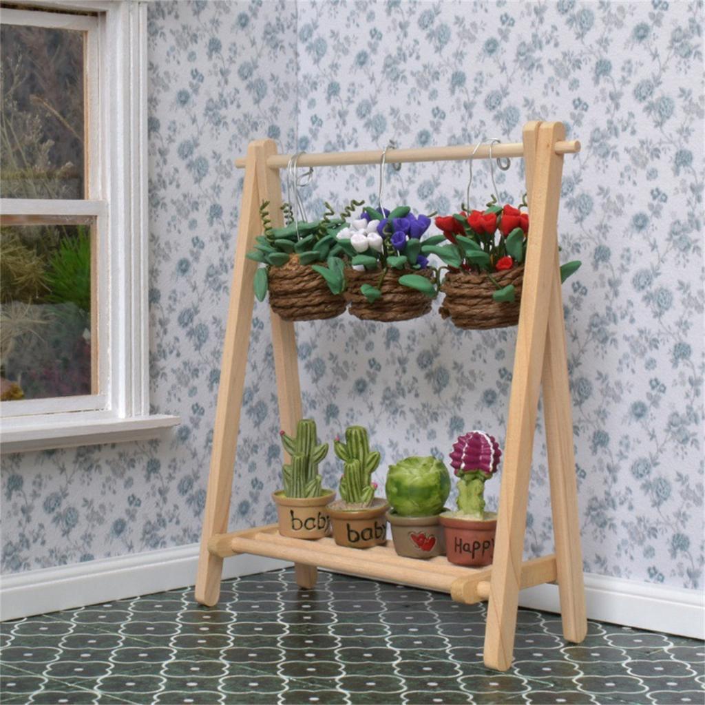 Realistisches faltbares Kleiderständer-Puppenhaus-Miniaturmöbel für 1/12-Puppenhäuser Dekoration für Bastelfreunde