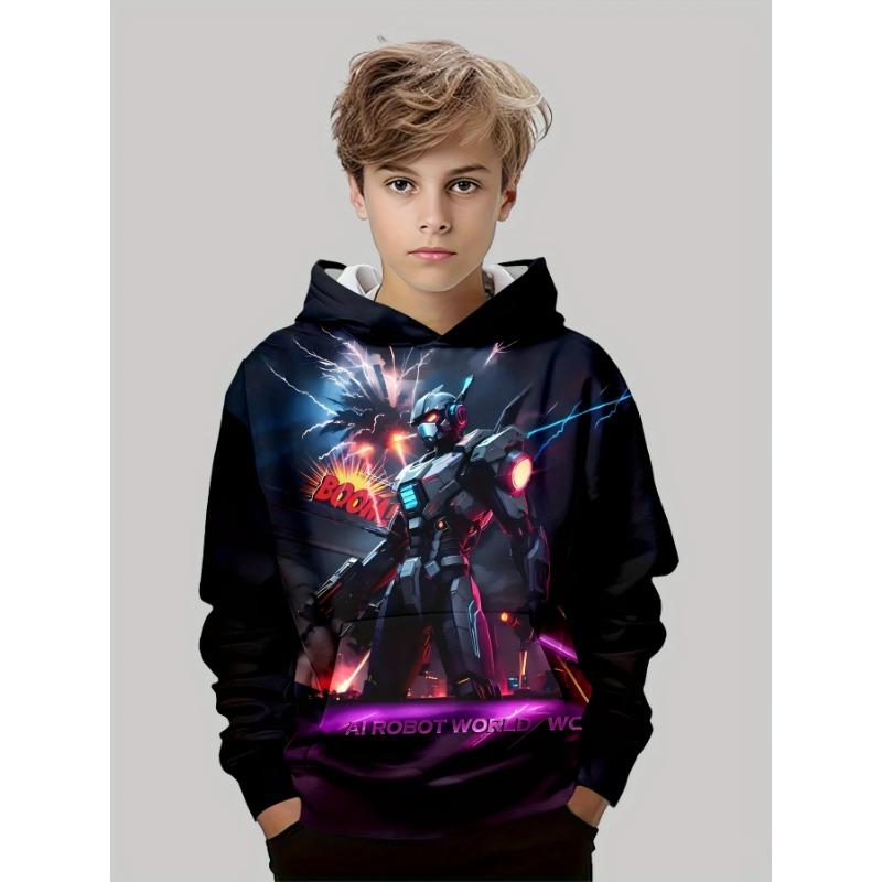 Autumn 3D  Sport Car Printed Hoodies Fashionable Casual Sports Long Sleeved Children's Boy Hooded Sweatshirts