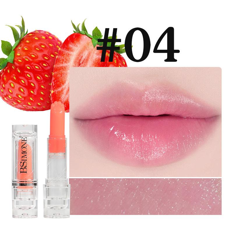 Bsimone Color-Changing Lip Balm Jelly Lipstick Moisturizing Waterproof Hydrating Temperature-Sensitive Fruit Flavor Smooth Lips