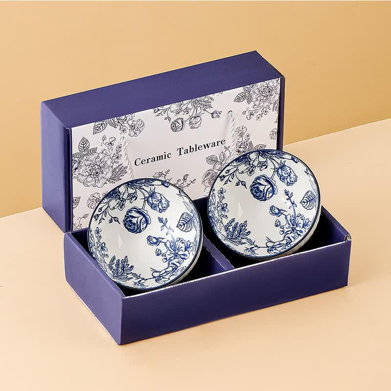 

Anvelo Nordic Blue Rose Ceramic Dinnerware Set 1 Box 50 Sets