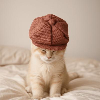 Huisdier Kostuum Accessoire Retro Pet Baret Hoed Verstelbaar Universeel Huisdier Hoofddeksel Driedimensionale Kat Heren Hoed Dagelijkse Slijtage