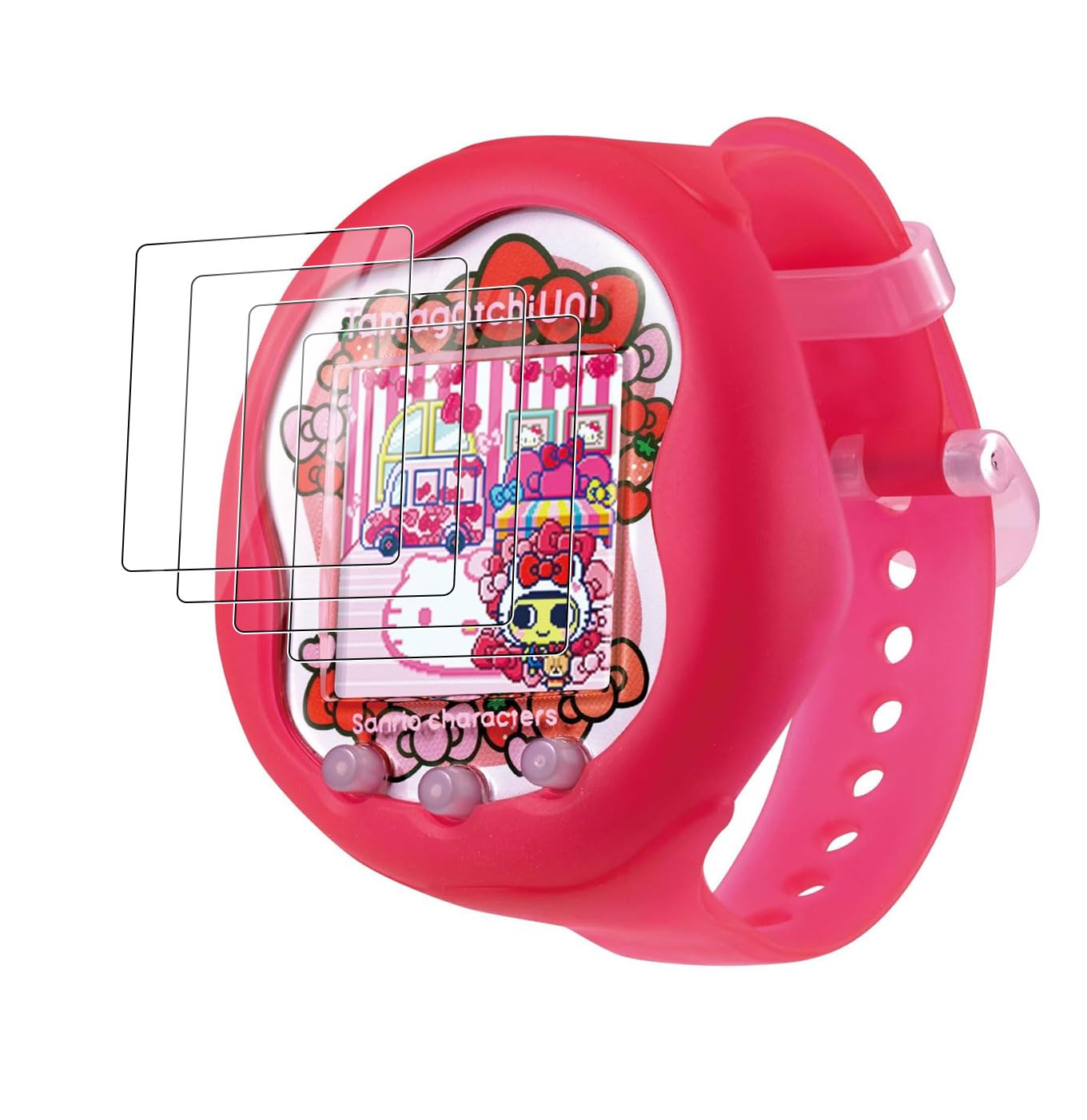 

у YXHH новий випуск Tamagotchi Uni плівка з монтажним комплектом 2024 Покращена твердість Плівка із загартованого скла 9H 4 штуки HD висока пропускна здатність Подряпини