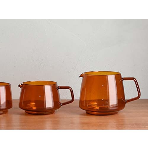 KINTO SEPIA Jug, 4 Cups, Amber, Microwave and Dishwasher Safe, with Graduations, 21749