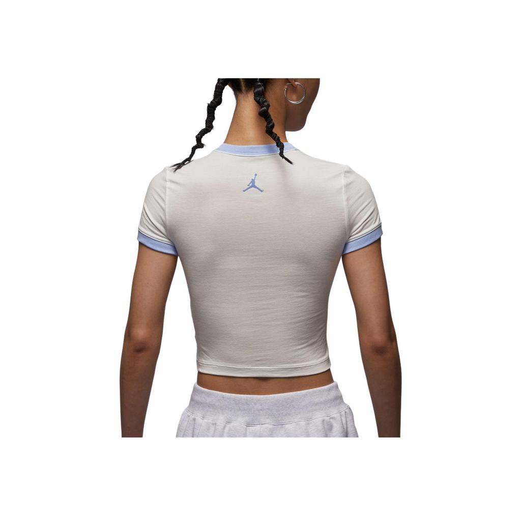 Jordan Women's Cropped Graphic T-Shirt White Blue HJ0197-133
