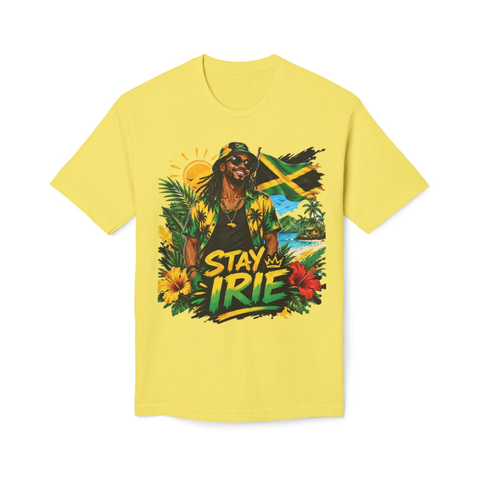 Stay Irie T-Shirt | Jamaican Flag Tropical Reggae Design 2XL