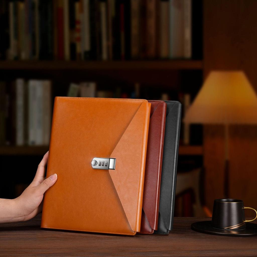 A4 File Folders for Business Including Password Closure and PU Cover to Maintain Organized and Professional Workspaces