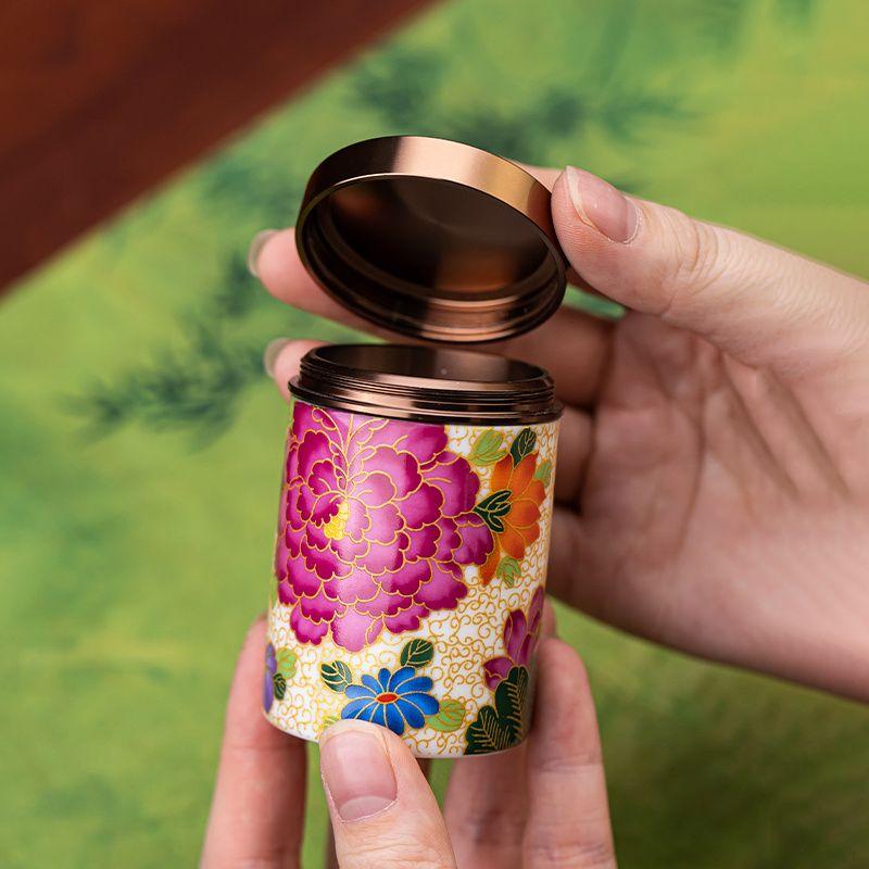 Creative Ceramic Tea Caddy Peony Flower Decoration Candy Jar Home Multifunctional Coffee Beans Nut Powder Storage Box Sealed New