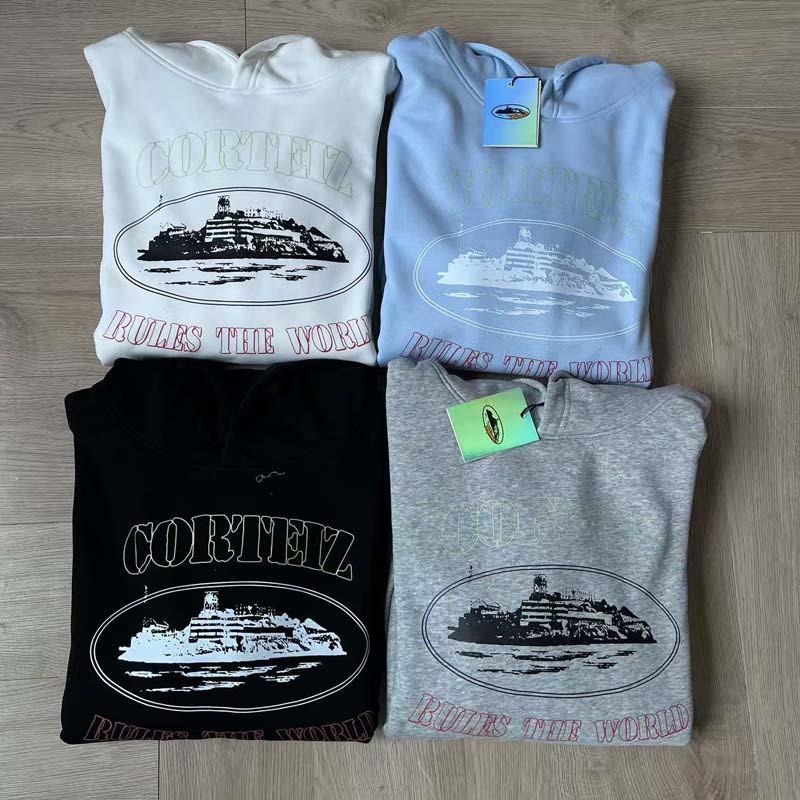 Mens Oversized Hooded Sweatshirt With Distressed Letter Print Cotton Blend Loose Fit Casual Streetwear
