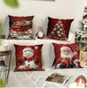 Christmas Pillowcase Red Santa Claus Snowman Single-sided Printed Pillowcase