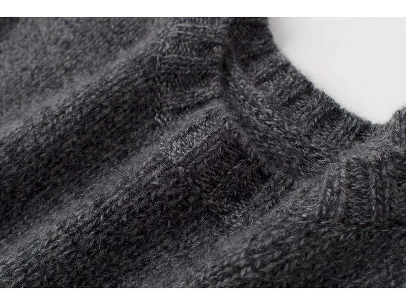 Women's Plus Size 100% Pure Cashmere Thickened Marl Yarn 5-Gauge Loose Sweater