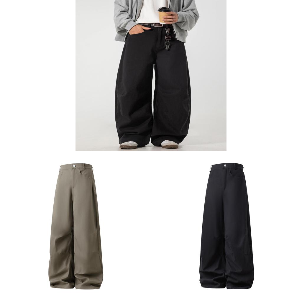 American Retro Pleated Cargo Pants With Cotton Fabric For Casual Youth Fashion