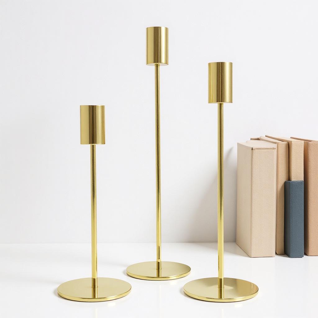 Retro Nordic-Style Wrought Iron European Candlestick for Christmas and Weddings
