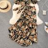Vacation Two-Piece Set: Women's Tie-Up Chiffon Blouse & Mermaid Skirt