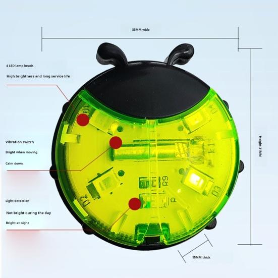 Kids Balance Bike Spoke Light Waterproof Ladybug Shape Road Mountain Bike Wheel Decoration Lamp Night Riding LED Safety Warning Lamp Bike Accessories