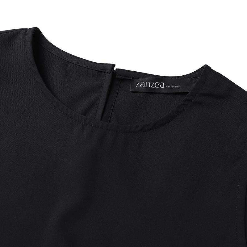 ZANZEA Summer Casual Round Neck Sleeveless Floral Print Dress