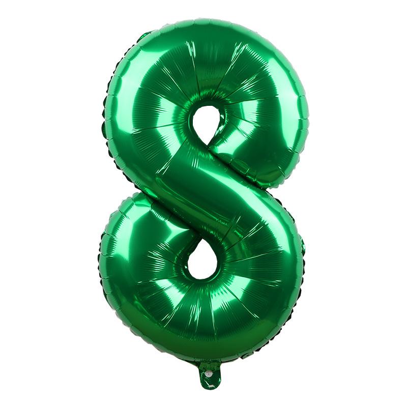 1pcs 32inch Large Dark Green Number Balloons Spring Jungle Safari Birthday Party Foil Balloon 0 1 2 3 4 5 6 7 8 9 globos Balls