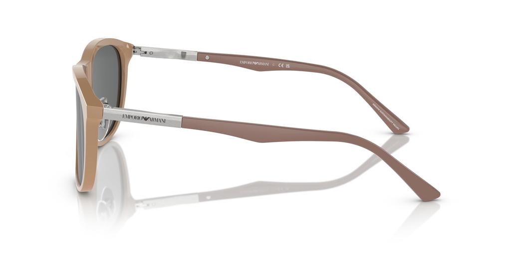 Emporio Armani EA4201F Men's Sunglasses, Shiny Dark Beige, Size 58