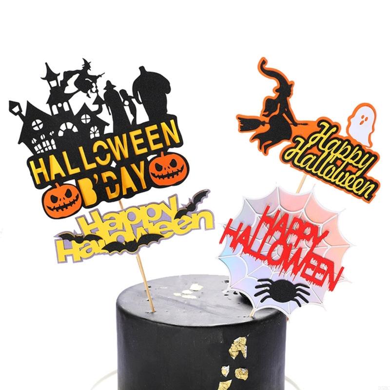 8Pcs Eerie Witches Spirit Bat Spiders Paper Cake Inserts Safe For Halloweens Themed Dessert Cup Cake Decorations