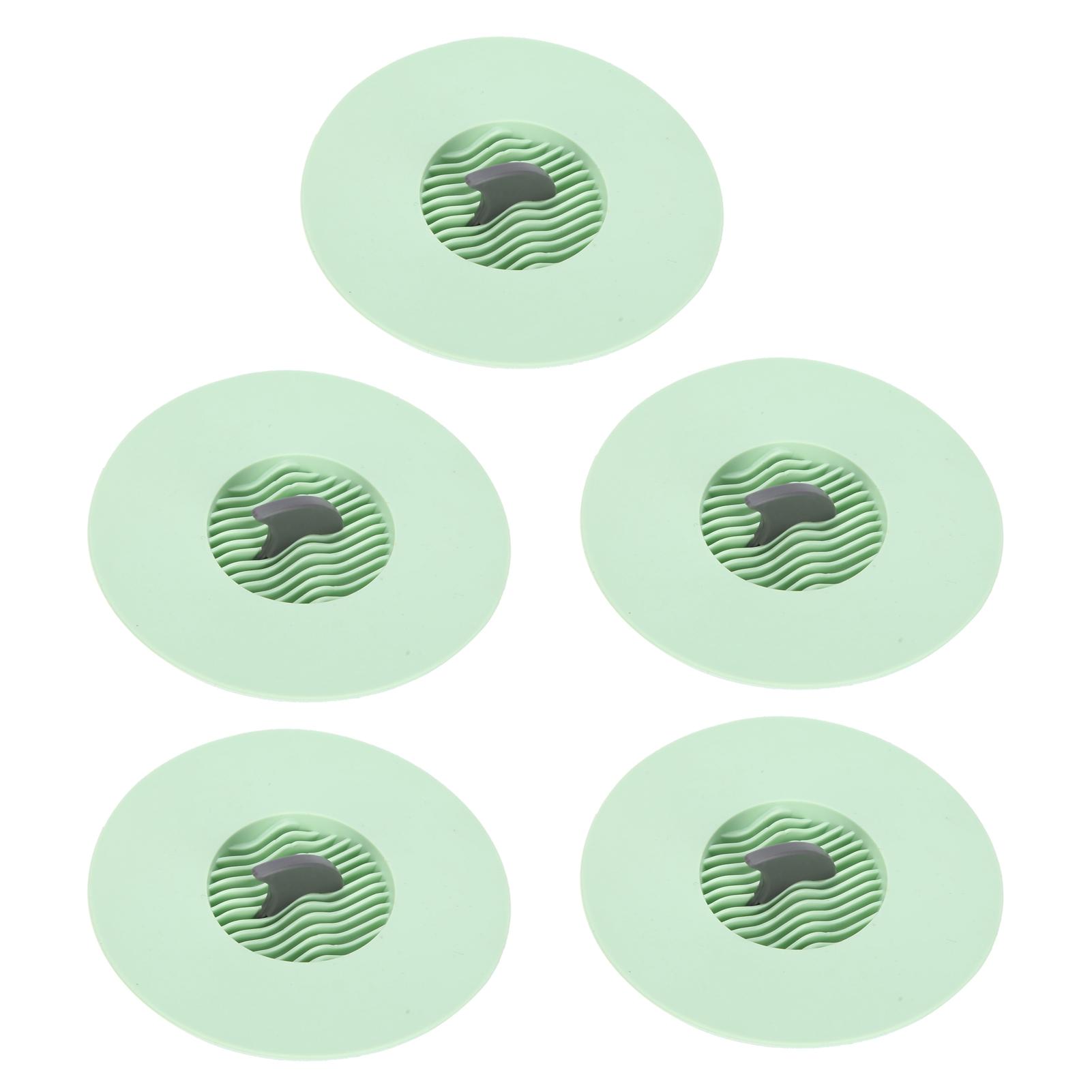 5Pcs Kitchen Sink Drain Plugs Strainer Water Sink Bathtub Drainage Stopper Bathroom AccessoriesGreen