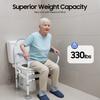 Toilet Safety Rails for Elderly, Adjustable Bathroom Handrail, 330lbs Carbon Steel Support Frame for Disabled & Seniors