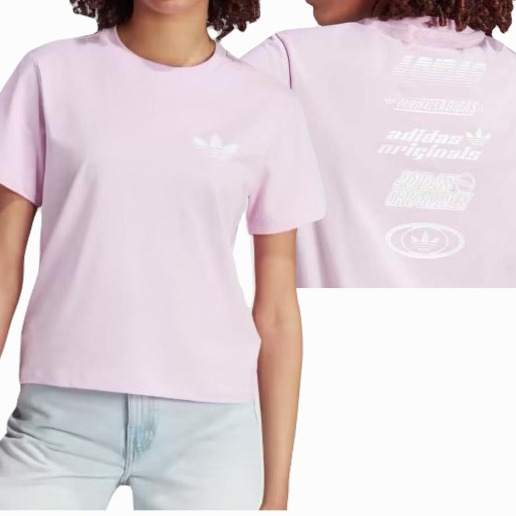 Originals Multiple Logo Orchid Fusion XL IJ6013 Pink [Adidas] T-Shirt Women's (Bust 87-90cm)