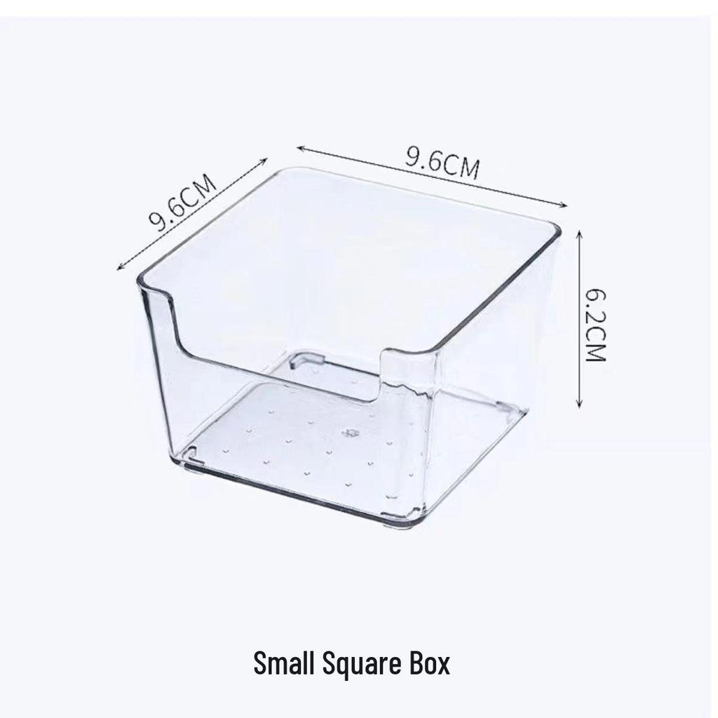 Acrylic Transparent Storage Box with Dividers for Cards and Memos