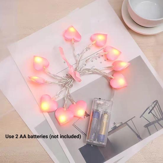 Fairy Light Romantic Home Decoration Fabric Warm Atmosphere Love Heart LED Hanging Lamp