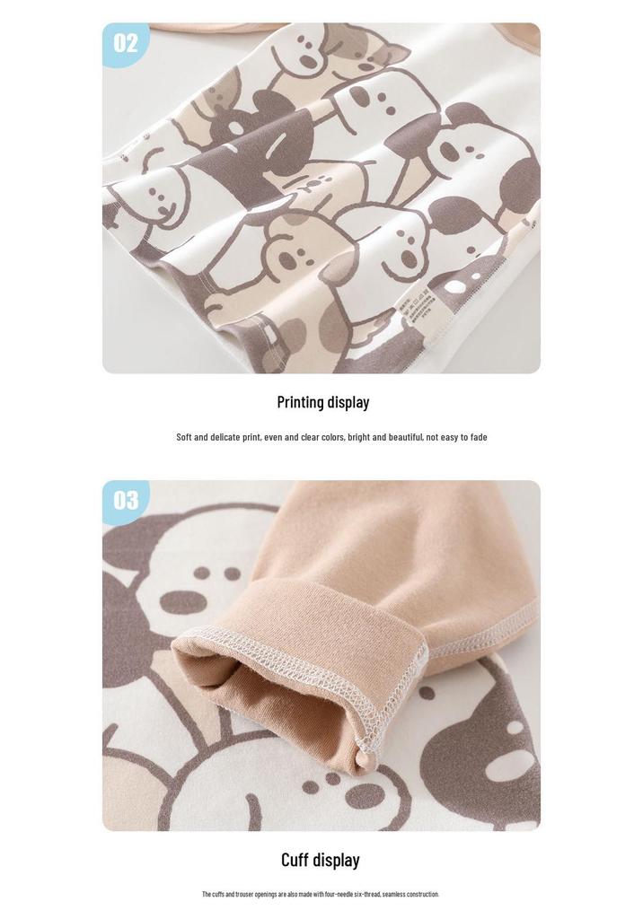 Dog Paradise Baby and Adult High-Waisted Spring/Autumn Pure Cotton Pajamas Set