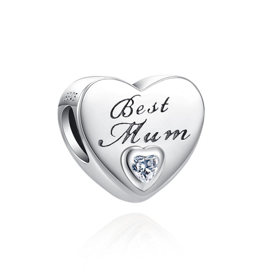 Copper Metal Heart, Father, Mother, Wife, Sisters, Brother Bead Components Ideal Designed For Authentic Original Bracelet High Quality Fine Jewelry