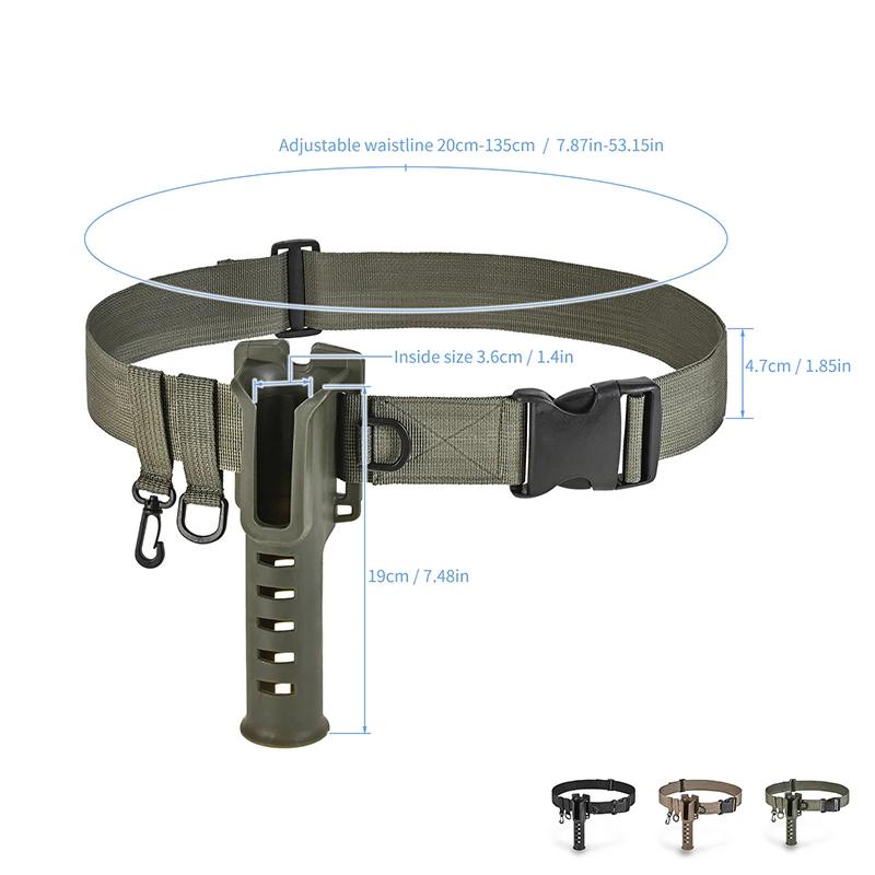 Fishing Rod Holder Belt Snap-on Adjustable Hook with Lock Portable Fishing Gear Outdoor Fishing Rod Belt Holder Of Waist Support