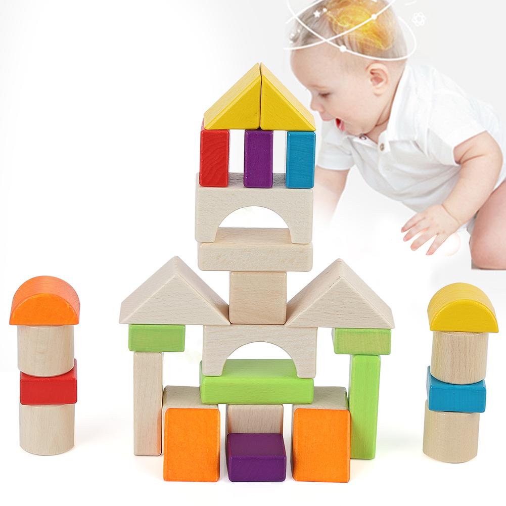 MultiColor Building Blocks Toy Wooden Boxed Children Kid Educational Toy Gift(30pcs )