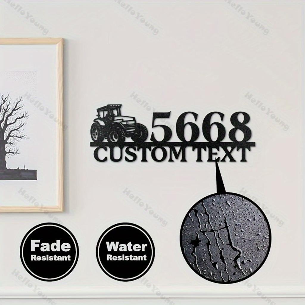 Customizable Metal Sign Tractor Silhouette Personalized Family Name Hot Sale Home Kitchen Garden Party Decor