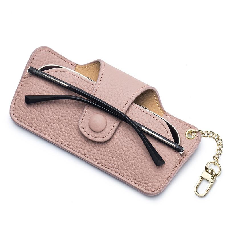New Leather Literary Glasses Bag, Sunglasses, Sunglasses Storage Bag, High-end Ins Portable Men's and Women's Ultra-thin Models