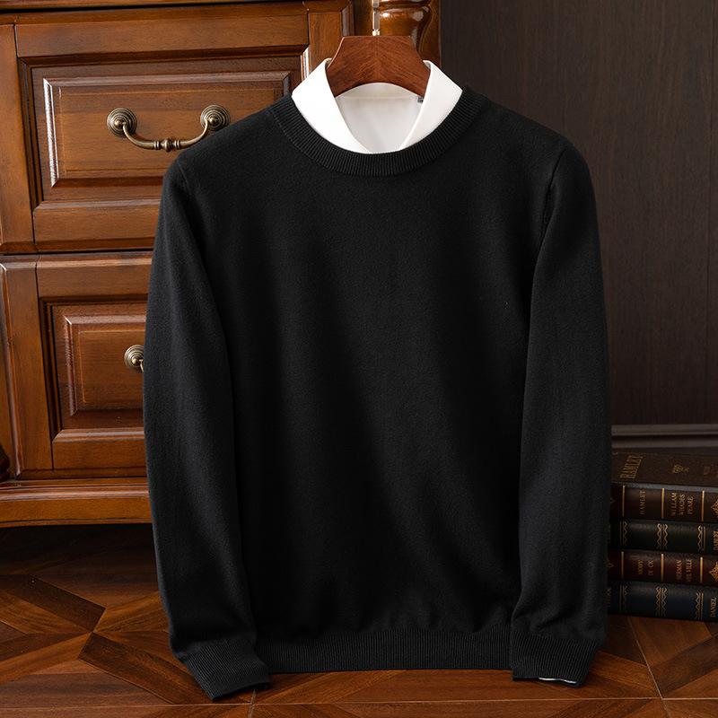 2025 Kašmírový svetr s kulatým výstřihem Pánské volné oversized M-3XL Pletená spodní košile Podzim Zima Nový Korejský Ležérní Pánský Top